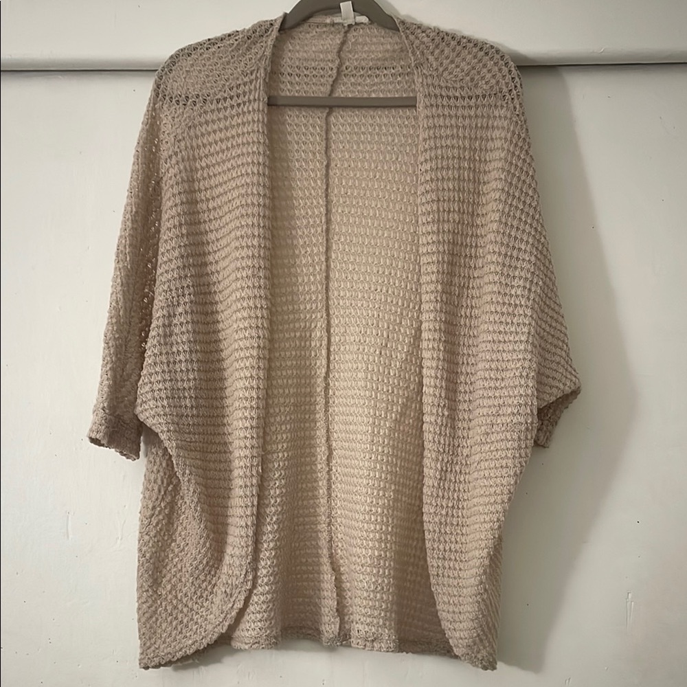 Cream Open-Front cardigan